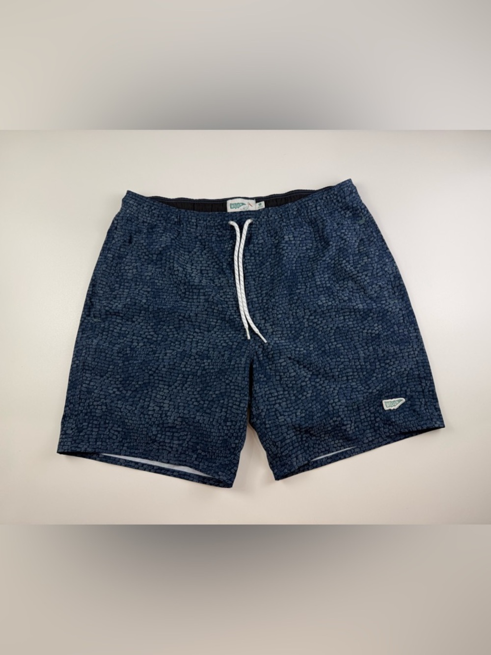 Wellen Performance Lined Swim Trunks Men L 8” Drawstring Beach Stretch AOP